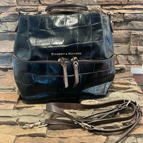 Dooney & Bourke  Embossed Croco Satchel Shopper Shoulder Bag - Picture 3 of 15
